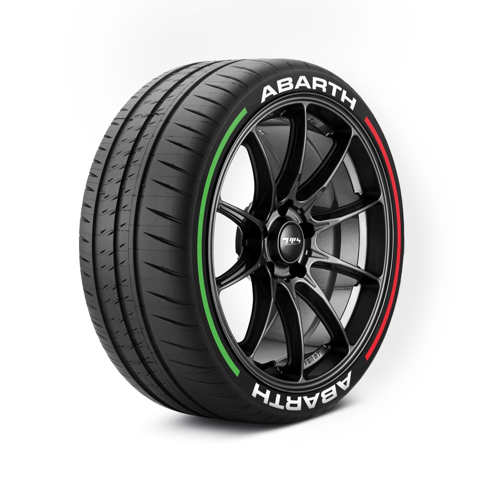 Abarth Tyre Stickers With Pinstripes