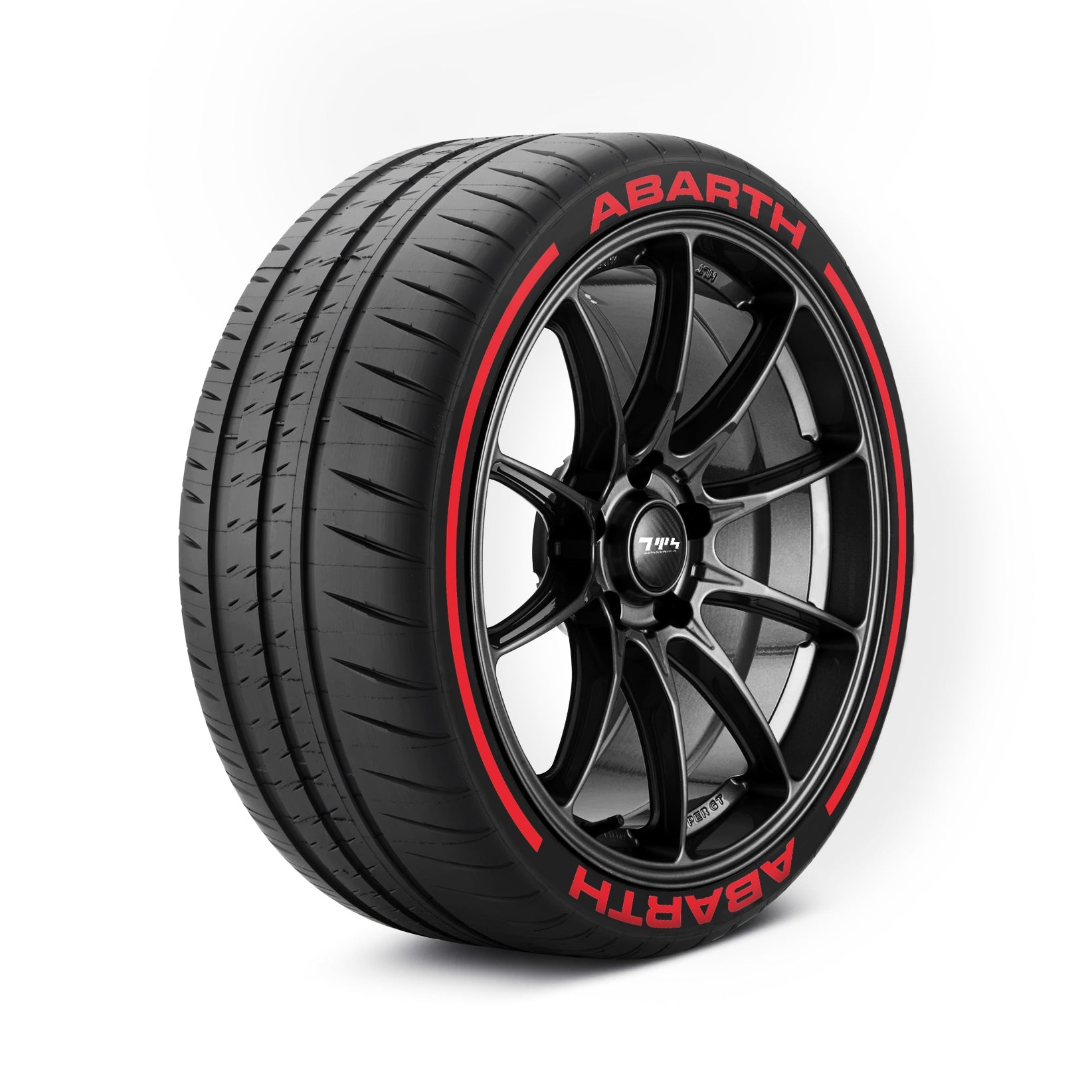 Abarth Tyre Stickers With Pinstripes